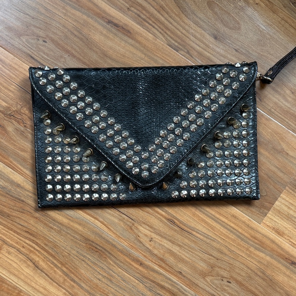 Retrofit Black Studded Clutch